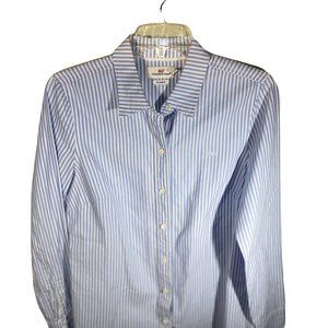 Vineyard Vines Women's Size 6 Shirt Oxford Stripe Classic Button Down Blue
